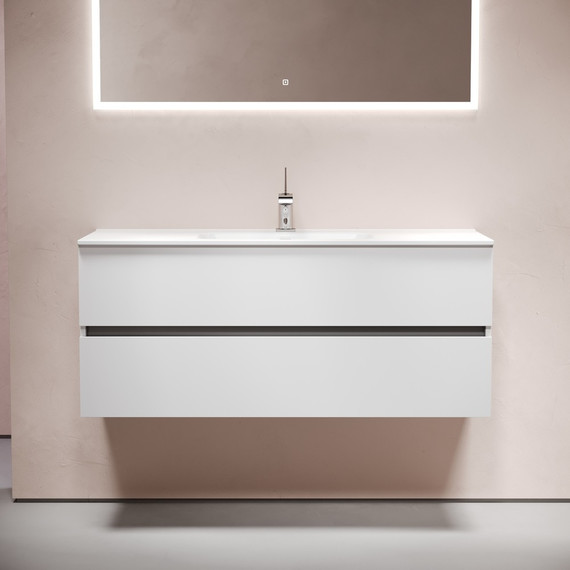 Тумба подвесная с раковиной-столешницей Sancos Urban 120 см UR120-1W (раковина Element CN7006) -  Тумба подвесная с раковиной-столешницей Sancos Urban 120 см UR120-1W (раковина Element CN7006) фото