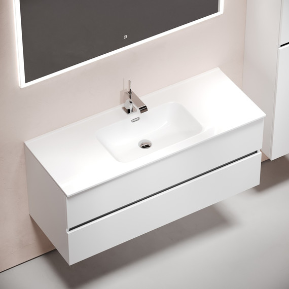 Тумба подвесная с раковиной-столешницей Sancos Urban 120 см UR120-1W (раковина Element CN7006) - 4 Тумба подвесная с раковиной-столешницей Sancos Urban 120 см UR120-1W (раковина Element CN7006) фото 4