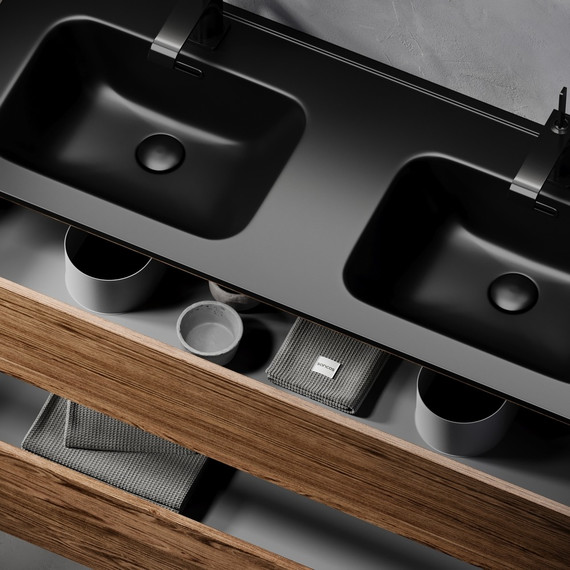 Тумба подвесная с раковиной Sancos Urban 120 см UR120-2ECH, дуб чарльстон (раковина Element CN7004MB) - 7 Тумба подвесная с раковиной Sancos Urban 120 см UR120-2ECH, дуб чарльстон (раковина Element CN7004MB) фото 7