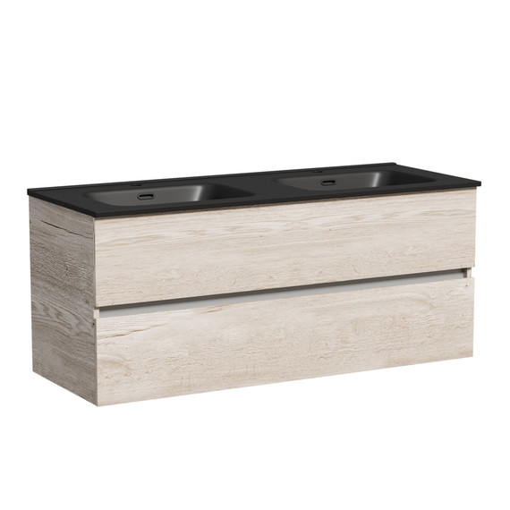 Тумба подвесная с раковиной Sancos Urban 120 см UR120-2EG, дуб галифакс натуральный (раковина Element CN7004MB) -  Тумба подвесная с раковиной Sancos Urban 120 см UR120-2EG, дуб галифакс натуральный (раковина Element CN7004MB) фото