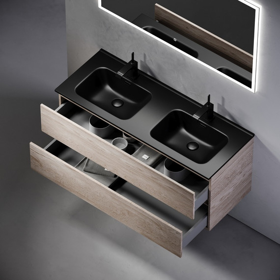 Тумба подвесная с раковиной Sancos Urban 120 см UR120-2EG, дуб галифакс натуральный (раковина Element CN7004MB) - 6 Тумба подвесная с раковиной Sancos Urban 120 см UR120-2EG, дуб галифакс натуральный (раковина Element CN7004MB) фото 6