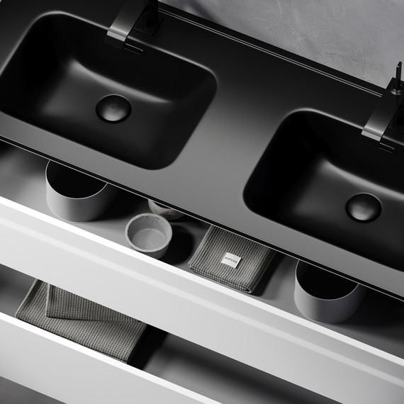 Тумба подвесная с раковиной Sancos Urban 120 см UR120-2W (раковина Element CN7004MB) - 7 Тумба подвесная с раковиной Sancos Urban 120 см UR120-2W (раковина Element CN7004MB) фото 7