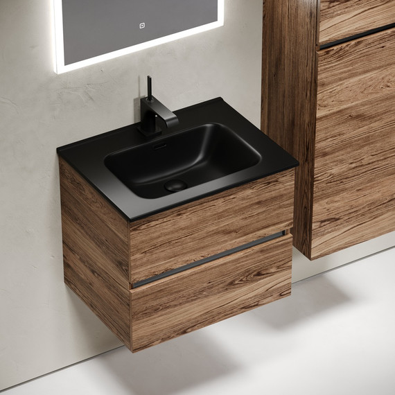 Тумба подвесная с раковиной Sancos Urban 60 см UR60ECH, дуб чарльстон (раковина Element CN7001MB) - 4 Тумба подвесная с раковиной Sancos Urban 60 см UR60ECH, дуб чарльстон (раковина Element CN7001MB) фото 4