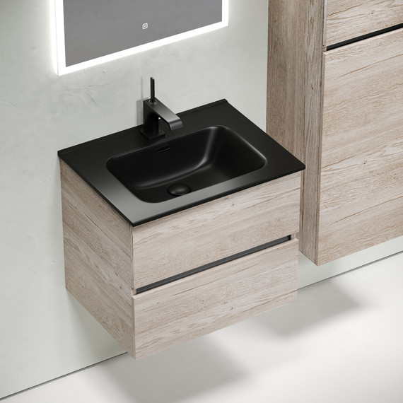 Тумба подвесная с раковиной Sancos Urban 60 см UR60EG, дуб галифакс натуральный (раковина Element CN7001MB) - 4 Тумба подвесная с раковиной Sancos Urban 60 см UR60EG, дуб галифакс натуральный (раковина Element CN7001MB) фото 4