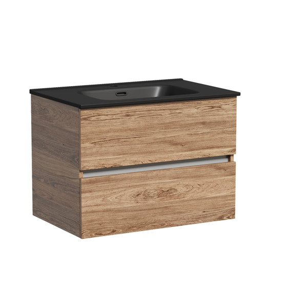 Тумба подвесная с раковиной-столешницей Sancos Urban 70 см UR70ECH, дуб чарльстон (раковина Element CN7007MB) -  Тумба подвесная с раковиной-столешницей Sancos Urban 70 см UR70ECH, дуб чарльстон (раковина Element CN7007MB) фото