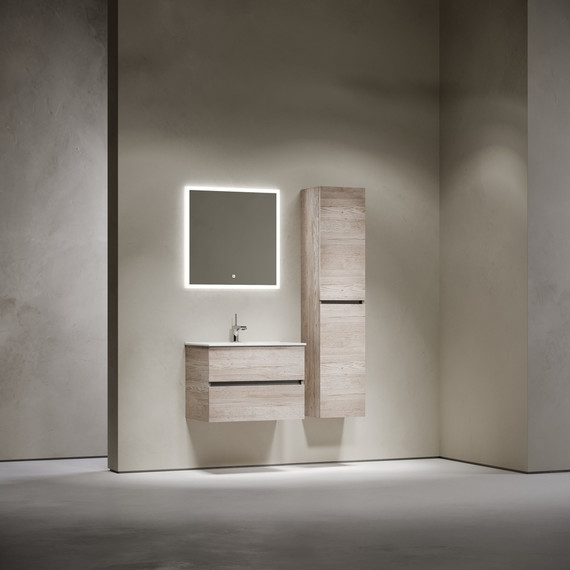 Тумба подвесная с раковиной-столешницей Sancos Urban 70 см UR70EG, дуб галифакс натуральный (раковина Element CN7007) фото 8