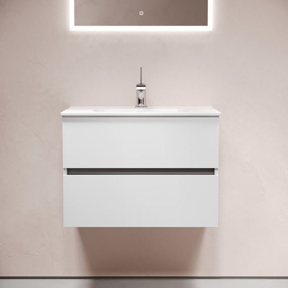 Тумба подвесная с раковиной-столешницей Sancos Urban 70 см UR70W (раковина Element CN7007) -  Тумба подвесная с раковиной-столешницей Sancos Urban 70 см UR70W (раковина Element CN7007) фото