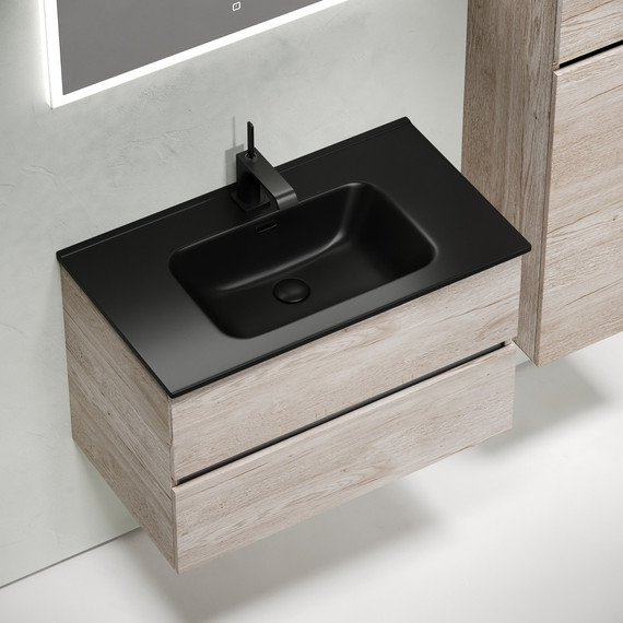 Тумба подвесная с раковиной-столешницей Sancos Urban 80 см UR80EG, дуб галифакс натуральный (раковина Element CN7005MB) - 4 Тумба подвесная с раковиной-столешницей Sancos Urban 80 см UR80EG, дуб галифакс натуральный (раковина Element CN7005MB) фото 4