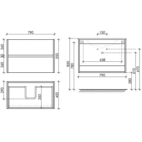 Тумба подвесная с раковиной-столешницей Sancos Urban 80 см UR80EG, дуб галифакс натуральный (раковина Element CN7005MB) - 10 Тумба подвесная с раковиной-столешницей Sancos Urban 80 см UR80EG, дуб галифакс натуральный (раковина Element CN7005MB) фото 10