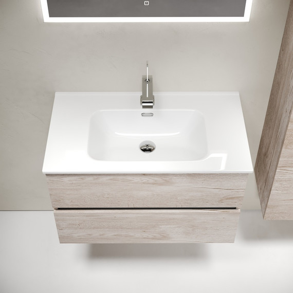 Тумба подвесная с раковиной-столешницей Sancos Urban 80 см UR80EG, дуб галифакс натуральный (раковина Element CN7005) - 5 Тумба подвесная с раковиной-столешницей Sancos Urban 80 см UR80EG, дуб галифакс натуральный (раковина Element CN7005) фото 5