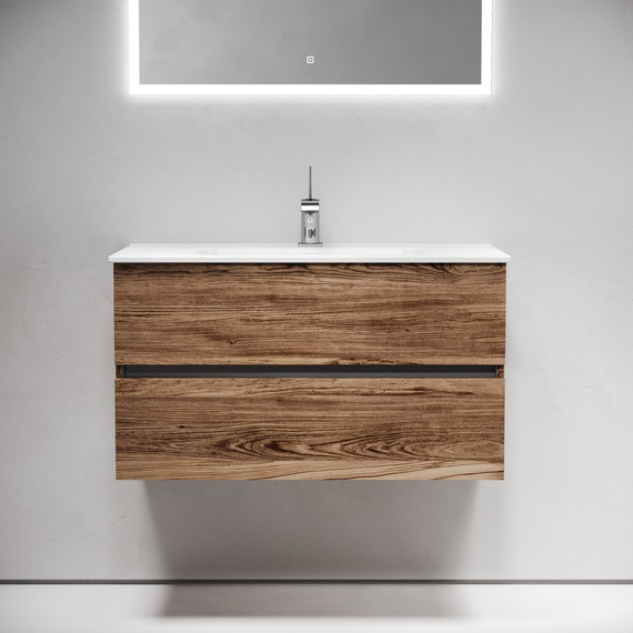 Тумба подвесная с раковиной-столешницей Sancos Urban 90 см UR90ECH, дуб чарльстон (раковина Element CN7002) - 3 Тумба подвесная с раковиной-столешницей Sancos Urban 90 см UR90ECH, дуб чарльстон (раковина Element CN7002) фото 3