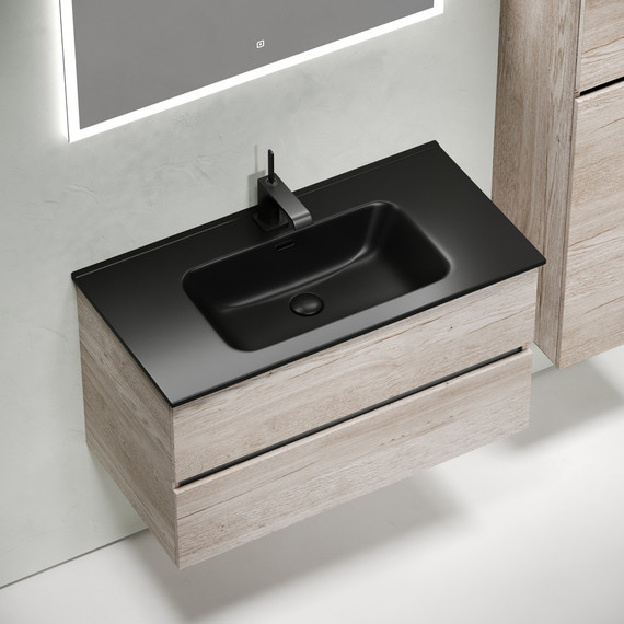 Тумба подвесная с раковиной-столешницей Sancos Urban 90 см UR90EG, дуб галифакс натуральный (раковина Element CN7002MB) - 4 Тумба подвесная с раковиной-столешницей Sancos Urban 90 см UR90EG, дуб галифакс натуральный (раковина Element CN7002MB) фото 4