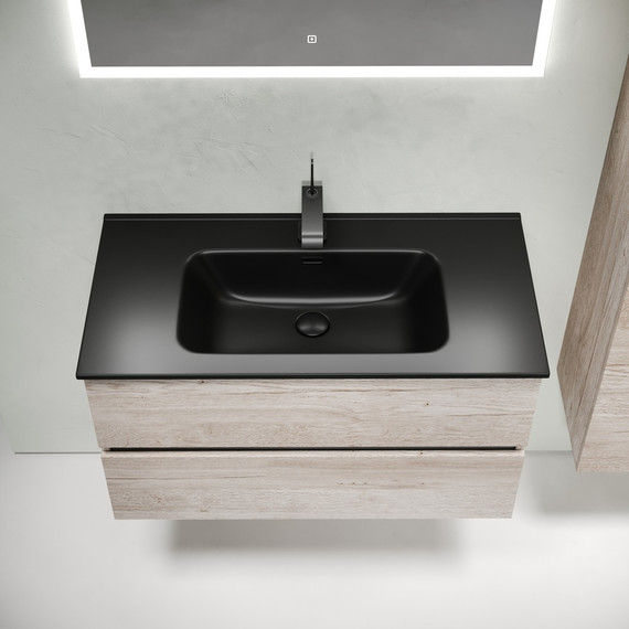 Тумба подвесная с раковиной-столешницей Sancos Urban 90 см UR90EG, дуб галифакс натуральный (раковина Element CN7002MB) - 5 Тумба подвесная с раковиной-столешницей Sancos Urban 90 см UR90EG, дуб галифакс натуральный (раковина Element CN7002MB) фото 5