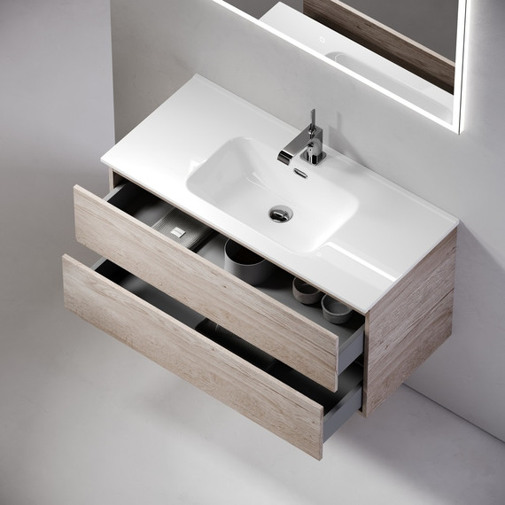 Тумба подвесная с раковиной-столешницей Sancos Urban 90 см UR90EG, дуб галифакс натуральный (раковина Element CN7002) - 6 Тумба подвесная с раковиной-столешницей Sancos Urban 90 см UR90EG, дуб галифакс натуральный (раковина Element CN7002) фото 6