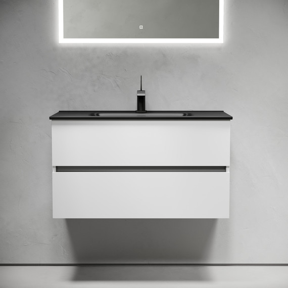 Тумба подвесная с раковиной-столешницей Sancos Urban 90 см UR90W (раковина Element CN7002MB) - 2 Тумба подвесная с раковиной-столешницей Sancos Urban 90 см UR90W (раковина Element CN7002MB) фото 2