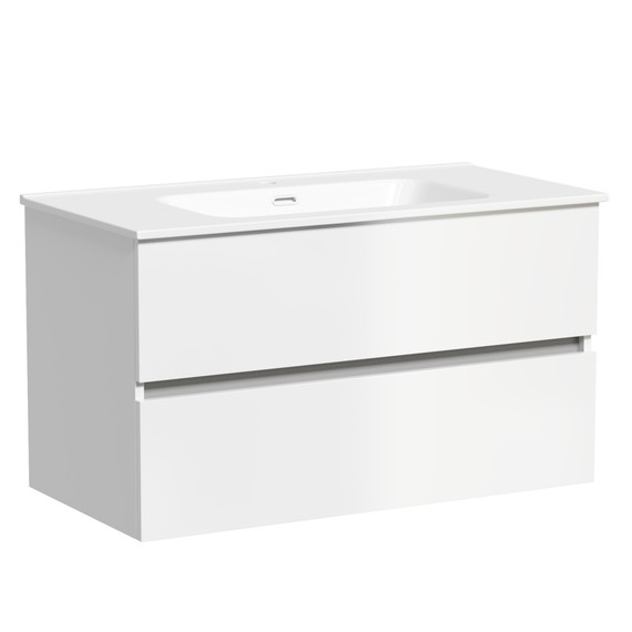 Тумба подвесная с раковиной-столешницей Sancos Urban 90 см UR90W (раковина Element CN7002) - 2 Тумба подвесная с раковиной-столешницей Sancos Urban 90 см UR90W (раковина Element CN7002) фото 2