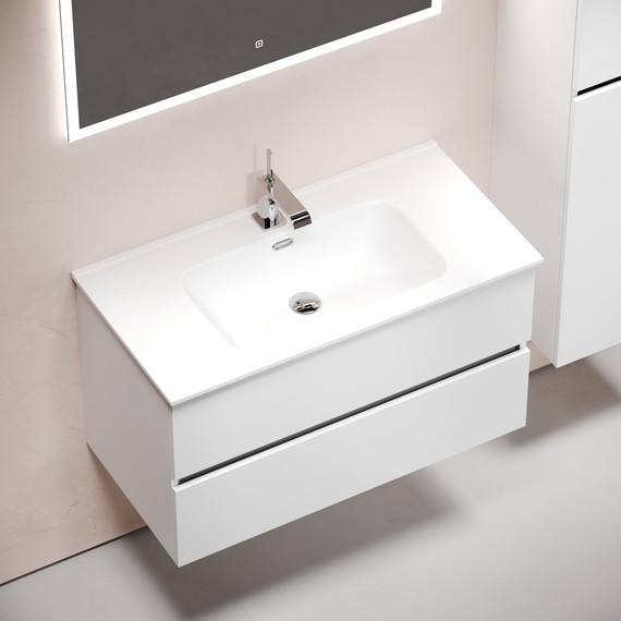 Тумба подвесная с раковиной-столешницей Sancos Urban 90 см UR90W (раковина Element CN7002) - 4 Тумба подвесная с раковиной-столешницей Sancos Urban 90 см UR90W (раковина Element CN7002) фото 4