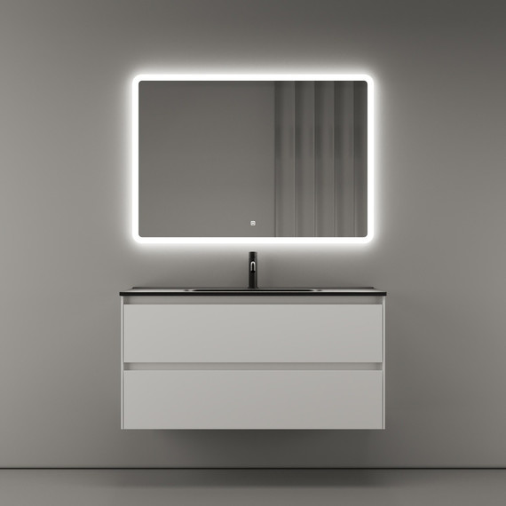 Тумба подвесная с раковиной-столешницей Sancos Cento 100 см CN100W (раковина Element CN7003MB) фото 3