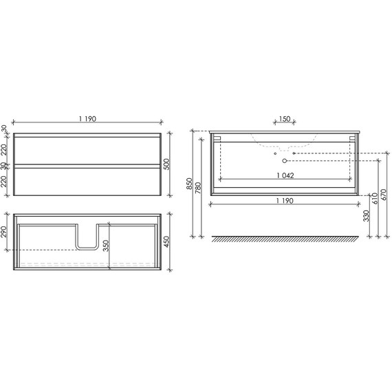 Тумба подвесная с раковиной-столешницей Sancos Cento 120 см CN120-1KE, карпатская ель фото 7