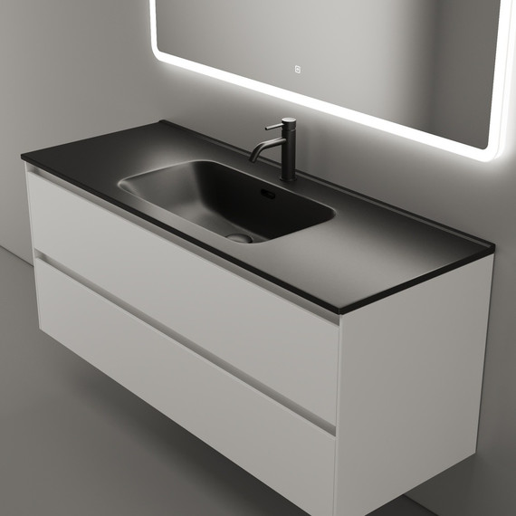 Тумба подвесная с раковиной-столешницей Sancos Cento 120 см CN120-1W (раковина Element CN7006MB) фото 4