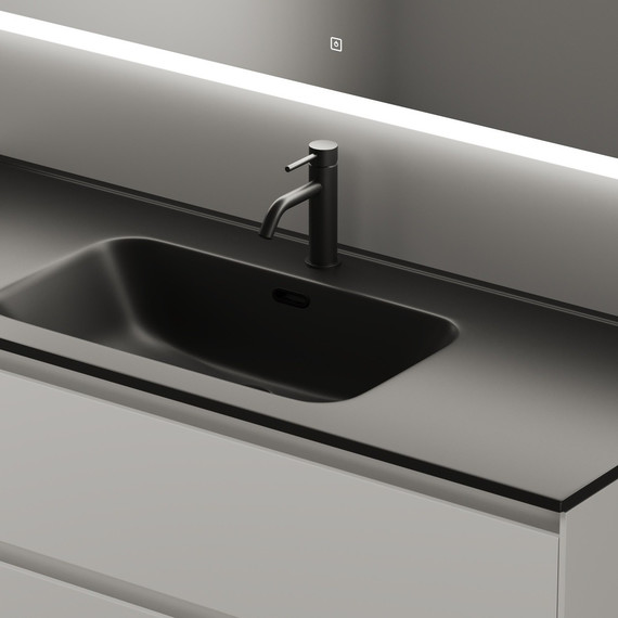 Тумба подвесная с раковиной-столешницей Sancos Cento 120 см CN120-1W (раковина Element CN7006MB) фото 6