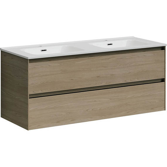 Тумба подвесная с раковиной Sancos Cento 120 см CN120-2KE, карпатская ель -  Тумба подвесная с раковиной Sancos Cento 120 см CN120-2KE, карпатская ель фото