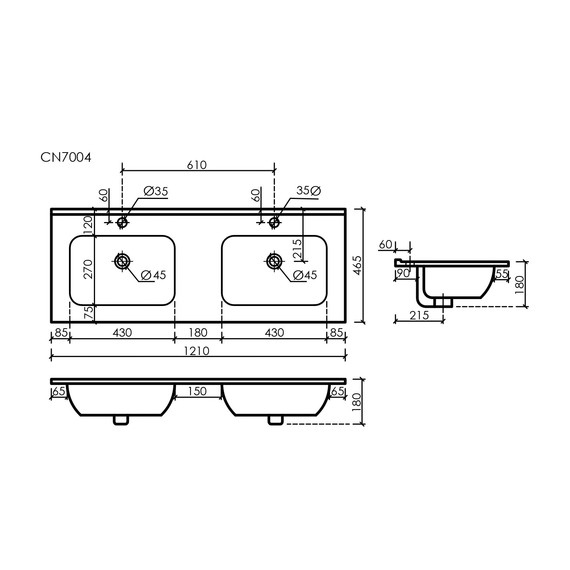 Тумба подвесная с раковиной Sancos Cento 120 см CN120-2W (раковина Element CN7004) - 5 Тумба подвесная с раковиной Sancos Cento 120 см CN120-2W (раковина Element CN7004) фото 5