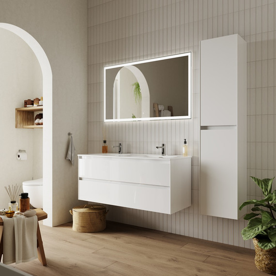 Тумба подвесная с раковиной Sancos Cento 120 см CN120-2W (раковина Element CN7004) - 4 Тумба подвесная с раковиной Sancos Cento 120 см CN120-2W (раковина Element CN7004) фото 4