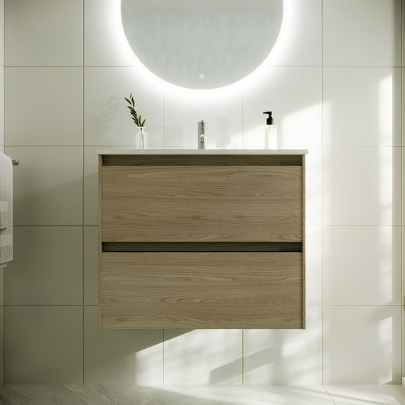 Тумба подвесная с раковиной Sancos Cento 60 см CN60KE, карпатская ель фото 3