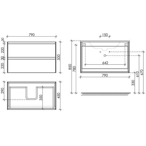 Тумба подвесная с раковиной-столешницей Sancos Cento 80 см CN80W (раковина Element CN7005MB) - 8 Тумба подвесная с раковиной-столешницей Sancos Cento 80 см CN80W (раковина Element CN7005MB) фото 8