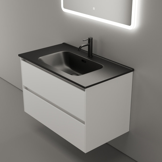 Тумба подвесная с раковиной-столешницей Sancos Cento 80 см CN80W (раковина Element CN7005MB) - 3 Тумба подвесная с раковиной-столешницей Sancos Cento 80 см CN80W (раковина Element CN7005MB) фото 3