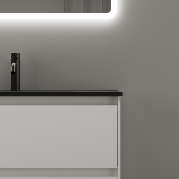 Тумба подвесная с раковиной-столешницей Sancos Cento 80 см CN80W (раковина Element CN7005MB) - 4 Тумба подвесная с раковиной-столешницей Sancos Cento 80 см CN80W (раковина Element CN7005MB) фото 4