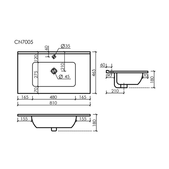 Тумба подвесная с раковиной-столешницей Sancos Cento 80 см CN80W (раковина Element CN7005) - 6 Тумба подвесная с раковиной-столешницей Sancos Cento 80 см CN80W (раковина Element CN7005) фото 6
