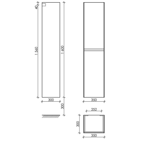 Пенал подвесной Sancos Cento 35 см PCN35KE, карпатская ель фото 4