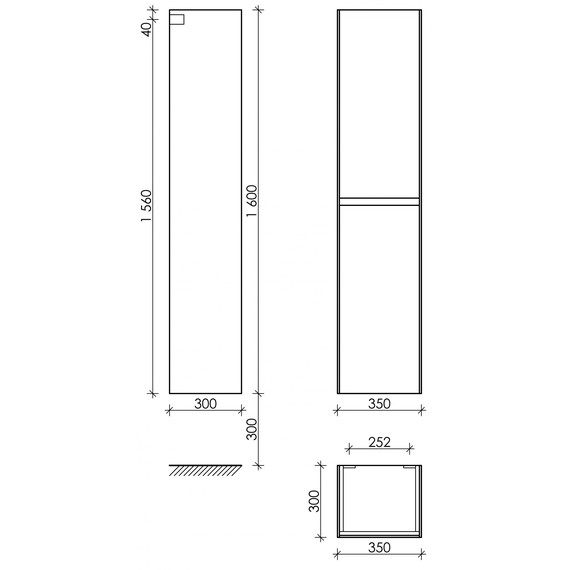 Пенал подвесной Sancos Cento 35 см PCN35W, белый глянец - 4 Пенал подвесной Sancos Cento 35 см PCN35W, белый глянец фото 4