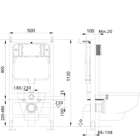Инсталляция с подвесным унитазом комплект: Aquatek Set INS-0000012 с подвесным безободковым унитазом Европа AQ1901-00 сиденье микролифт, крепление, кнопка смыва хром глянцевый фото 17