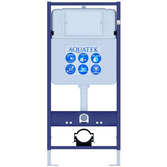 Инсталляция с подвесным унитазом комплект: Aquatek Set INS-0000012 с подвесным безободковым унитазом Европа AQ1901-00 сиденье микролифт, крепление, кнопка смыва хром матовый фото 10