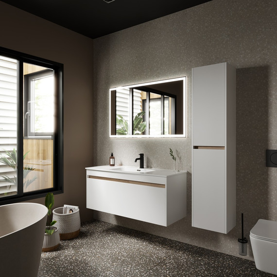 Тумба подвесная с раковиной-столешницей Sancos Smart 120 см SM120-1W фото 5