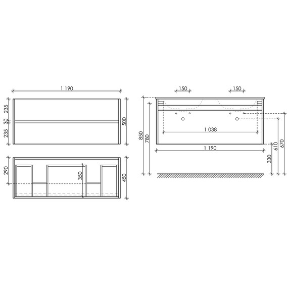 Тумба подвесная с раковиной Sancos Smart 120 см SM120-2W - 6 Тумба подвесная с раковиной Sancos Smart 120 см SM120-2W фото 6
