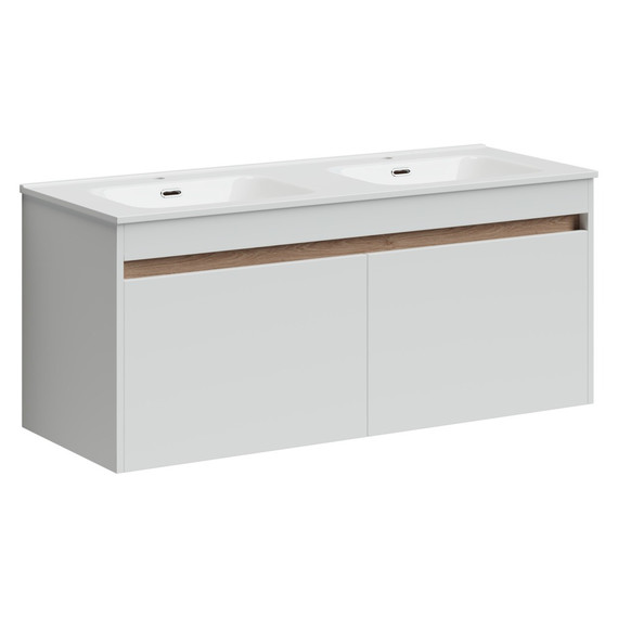 Тумба подвесная с раковиной Sancos Smart 120 см SM120-2W -  Тумба подвесная с раковиной Sancos Smart 120 см SM120-2W фото