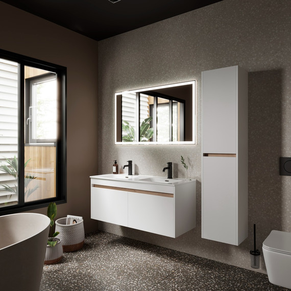 Тумба подвесная с раковиной Sancos Smart 120 см SM120-2W - 4 Тумба подвесная с раковиной Sancos Smart 120 см SM120-2W фото 4