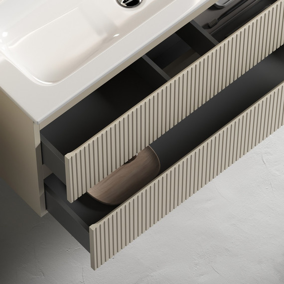 Тумба подвесная с раковиной Sancos Snob T 100 см SNT100CE, Beige Soft (раковина Grace CN7013) фото 3