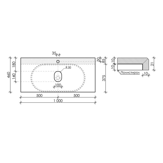 Тумба подвесная с раковиной Sancos Snob T 100 см SNT100W, Bianco (раковина Element CN6005, столешница TT100A1X) - 11 Тумба подвесная с раковиной Sancos Snob T 100 см SNT100W, Bianco (раковина Element CN6005, столешница TT100A1X) фото 11