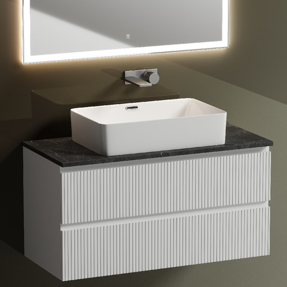 Тумба подвесная с раковиной Sancos Snob T 100 см SNT100W, Bianco (раковина Element CN5025, столешница TT100A1) - 9 Тумба подвесная с раковиной Sancos Snob T 100 см SNT100W, Bianco (раковина Element CN5025, столешница TT100A1) фото 9