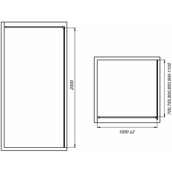 Душевая перегородка Mirsant Walk in 100 см с аксессуарами (стекло 8 мм) хром/прозрачное фото 6