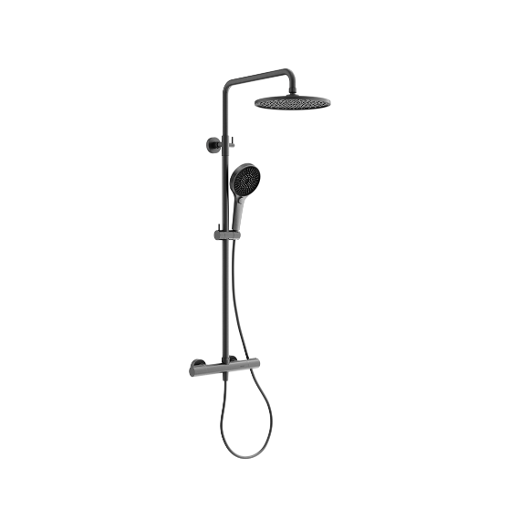 Душевая стойка с термостатом Sancos Etna SC9007GG, вороненая сталь -  Душевая стойка с термостатом Sancos Etna SC9007GG, вороненая сталь фото