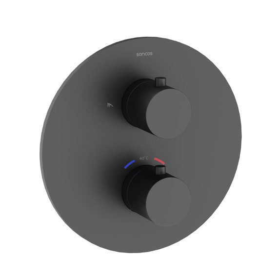 Душевая система для душа с термостатом Sancos Etna SC9010MB, чёрный матовый фото 2