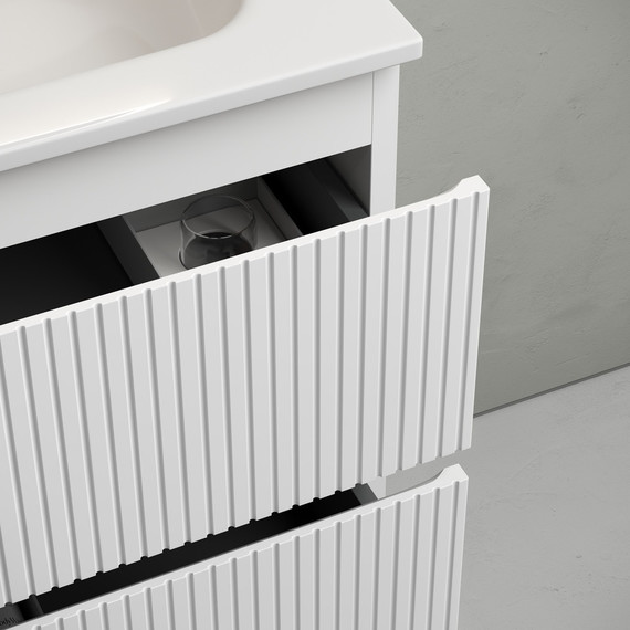 Тумба подвесная с раковиной-столешницей Sancos Snob T 100 см SNT100LW L, Bianco (раковина Grace CN7014) фото 4