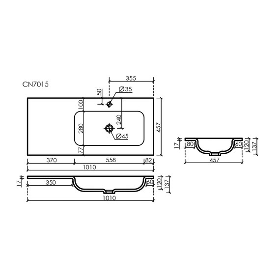 Тумба подвесная с раковиной-столешницей Sancos Snob T 100 см SNT100RW R, Bianco (раковина Grace CN7015) фото 8