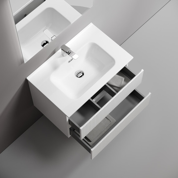 Тумба подвесная с раковиной-столешницей Sancos Snob T 70 см SNT70W, Bianco (раковина Element CN7007) - 3 Тумба подвесная с раковиной-столешницей Sancos Snob T 70 см SNT70W, Bianco (раковина Element CN7007) фото 3